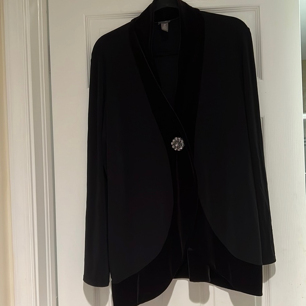 Chico's Black and Silver Blazer for Formal Occasions